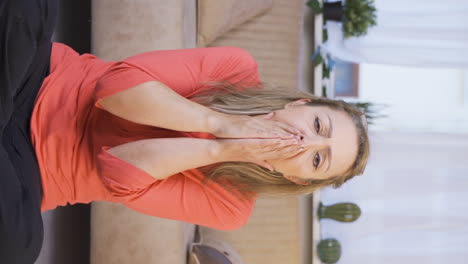 Vertical-video-of-Sick-woman-coughing.